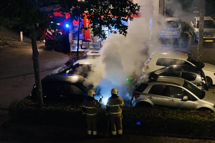 Auto verwoest door brand