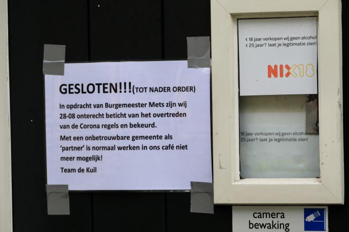 Café De Kuil gesloten na overtreding coronaregels