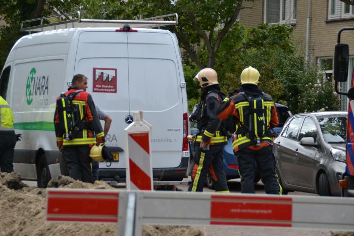 Gasleiding geraakt door graafwerkzaamheden