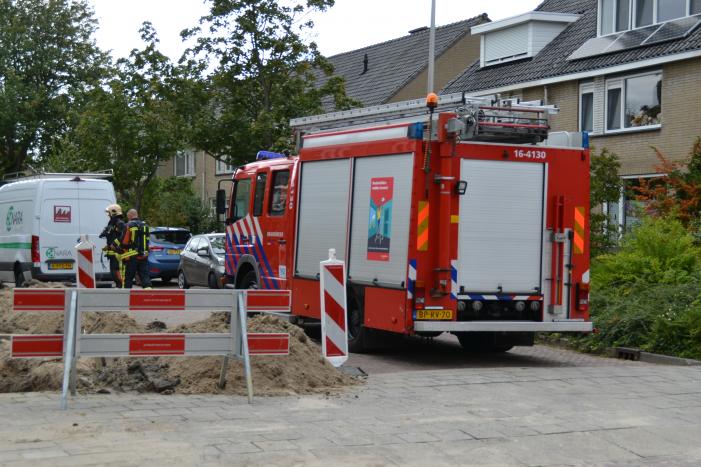 Gasleiding geraakt door graafwerkzaamheden