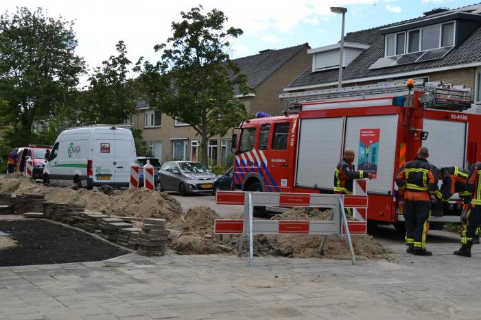 Gasleiding geraakt door graafwerkzaamheden