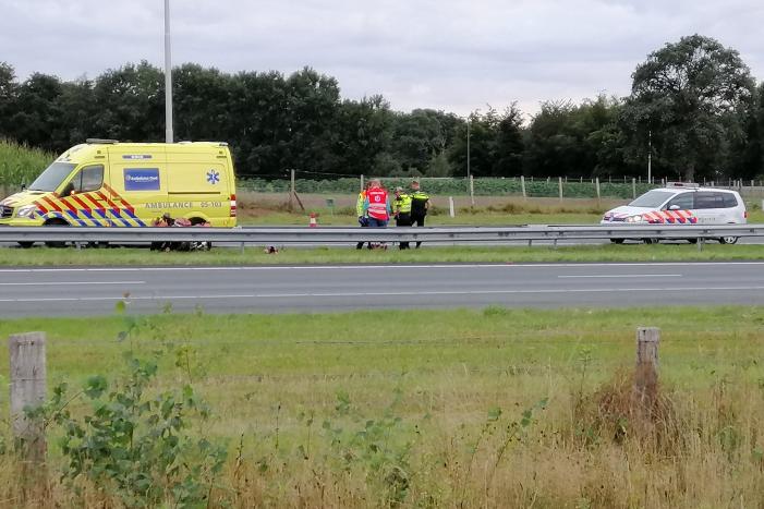 Motorrijder gewond bij ongeval op snelweg