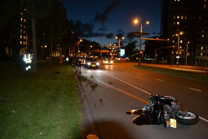 Motor flink beschadigd na ongeval met auto