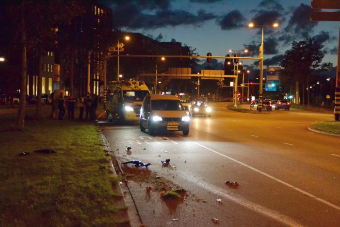 Motor flink beschadigd na ongeval met auto