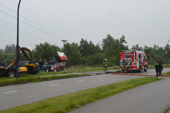 Grasmaaier vliegt in brand