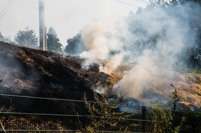 Veel rook bij brand in berm langs spoor