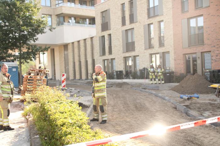 Gaslek ontstaan tijdens bestratingswerkzaamheden