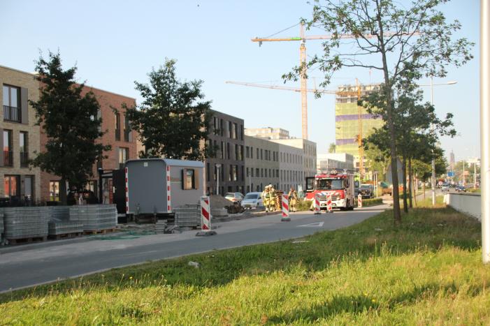 Gaslek ontstaan tijdens bestratingswerkzaamheden