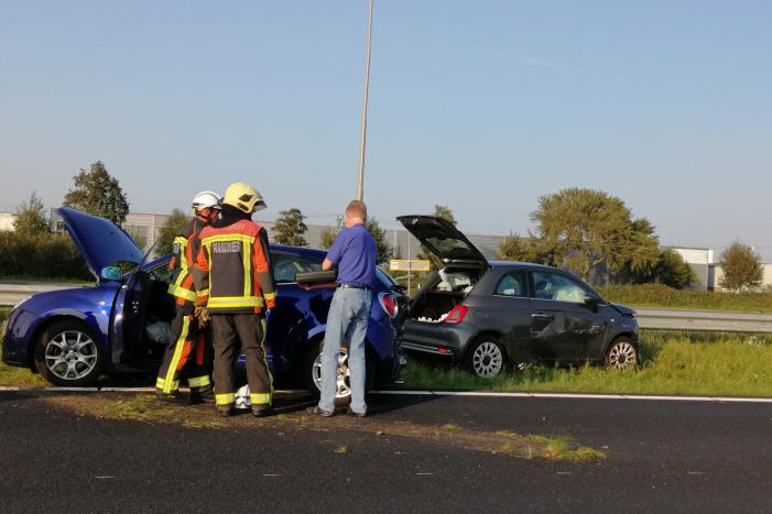 Veel schade na kop-staart botsing