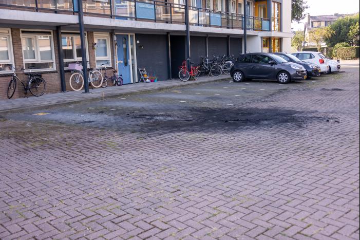 Auto gaat in vlammen op