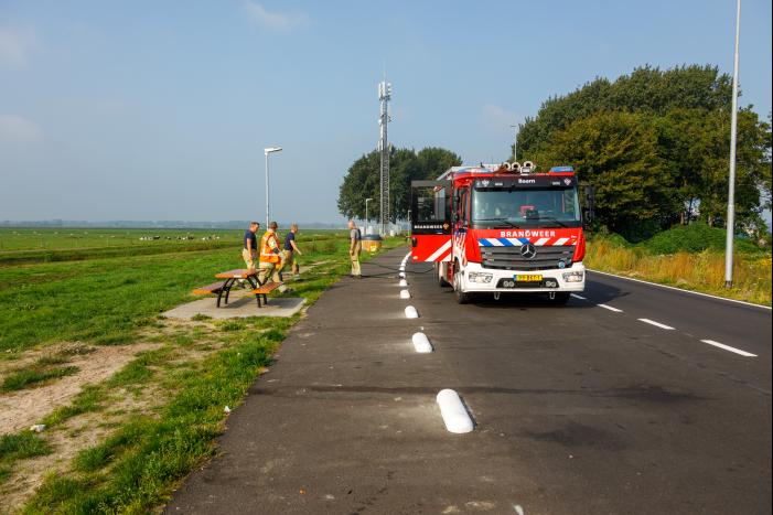Brandende barbecue-resten snel geblust