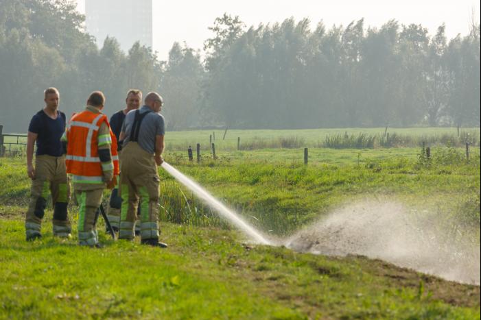 Brandende barbecue-resten snel geblust
