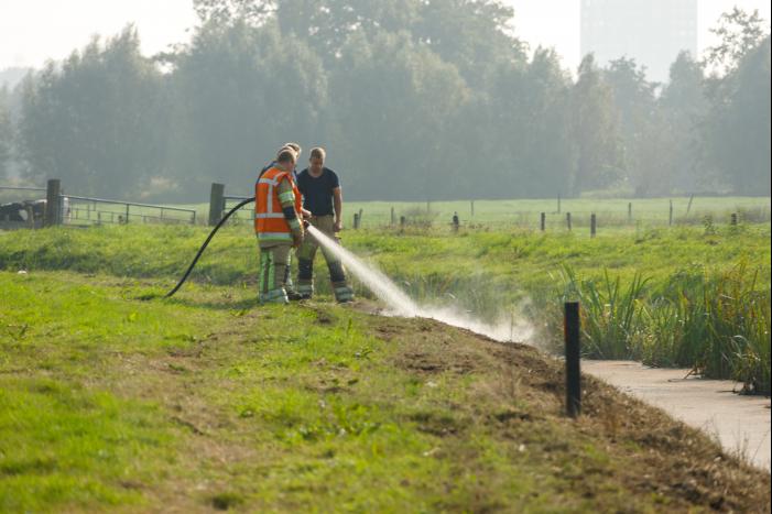 Brandende barbecue-resten snel geblust