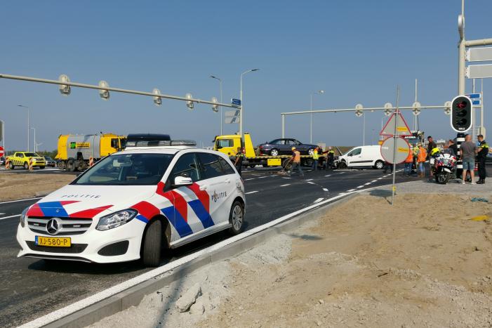 Forse schade bij verkeersongeval nieuwe afrit A12