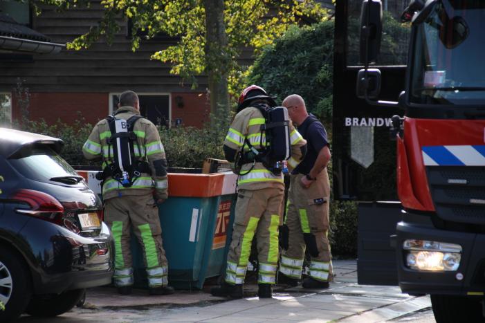 Brand in puincontainer snel gedoofd