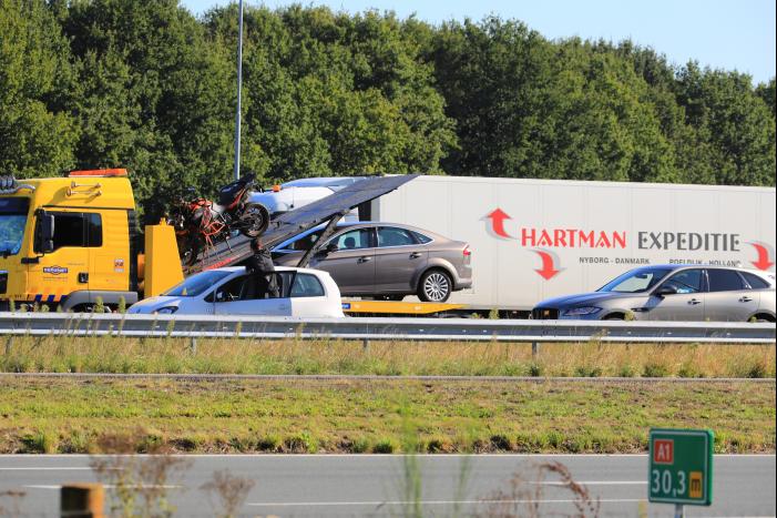 Drie ongevallen achterelkaar op A1