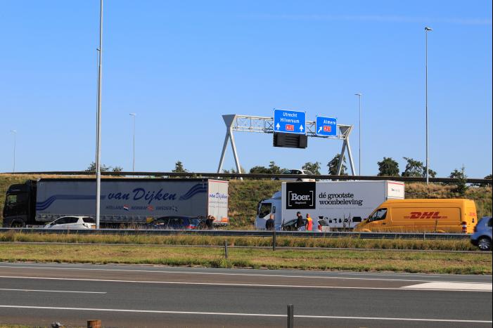 Drie ongevallen achterelkaar op A1