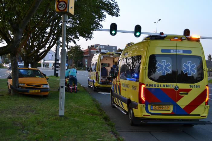 Twee personen gewond na botsing tegen boom