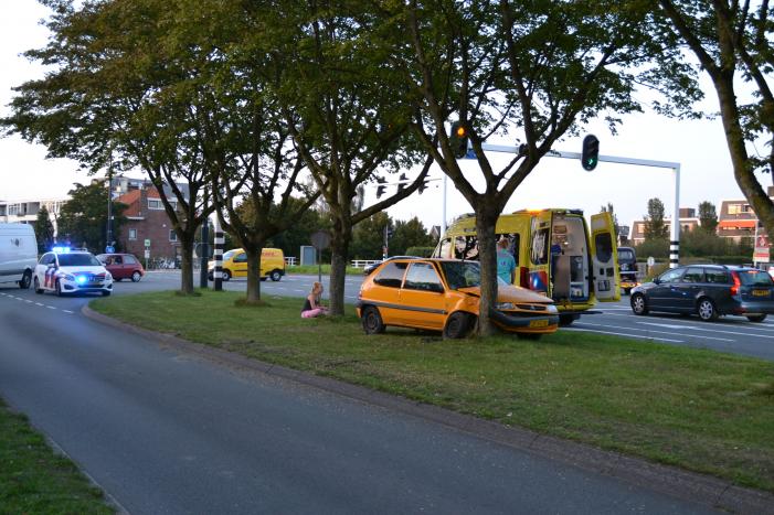 Twee personen gewond na botsing tegen boom