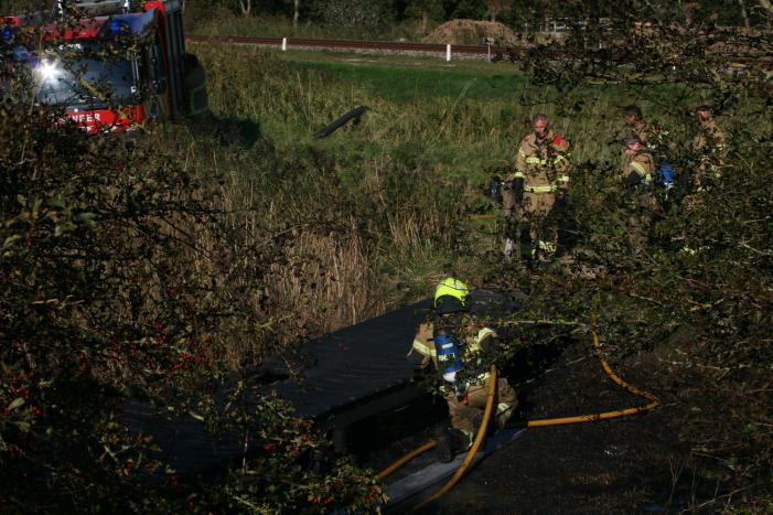 Brug in Quelderduyn gaat in vlammen op