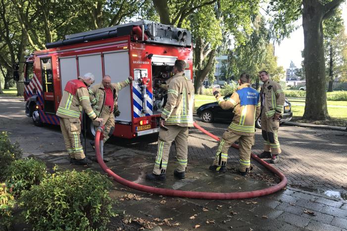 Brand in berg afval