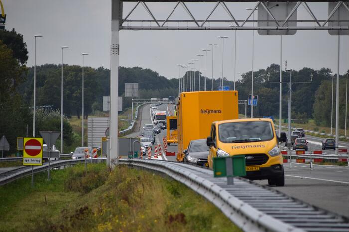 Verkeerschaos door werkzaamheden op snelweg
