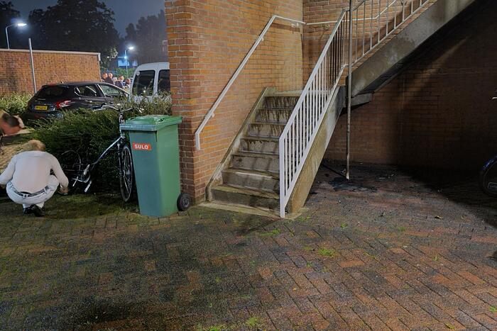 Fiets in brand bij woning