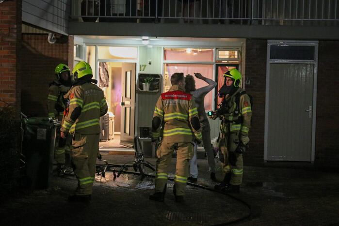 Fiets in brand bij woning