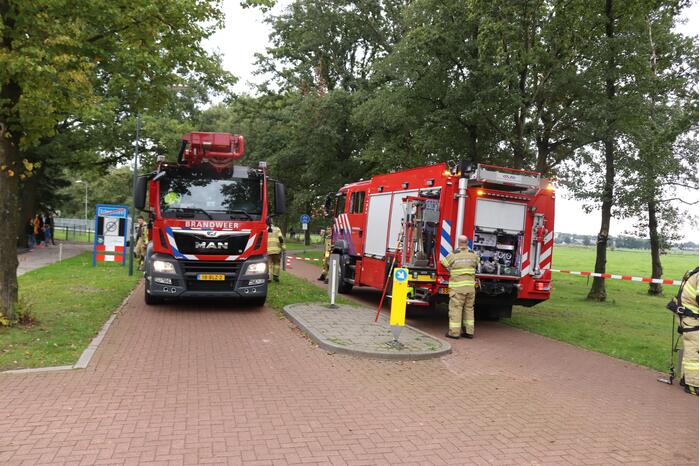 Gevaarlijke tak onbereikbaar door te korte ladder