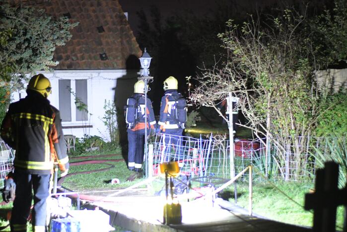 Grote brand in sauna bij woning