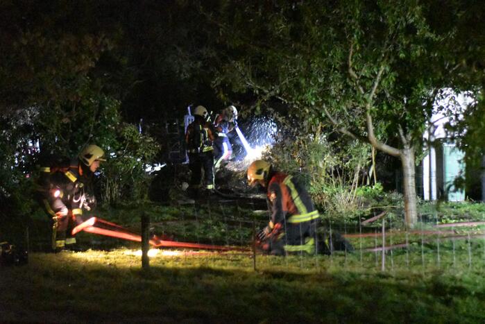 Grote brand in sauna bij woning