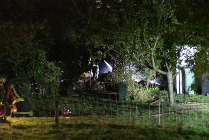 Grote brand in sauna bij woning