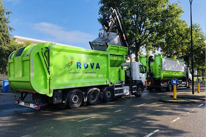 Kraan vuilniswagen breekt af