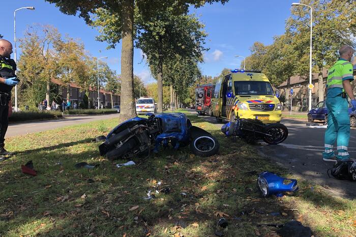 Ernstig ongeval tussen motor en motorscooter