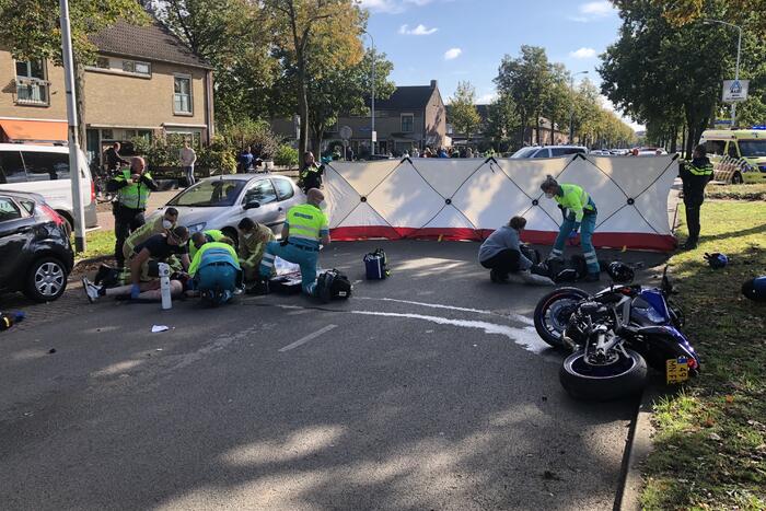 Ernstig ongeval tussen motor en motorscooter