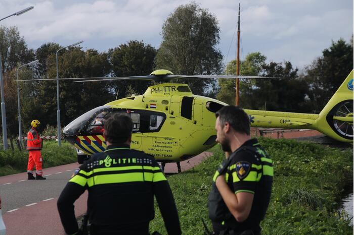 Traumahelikopter landt voor zwaar ongeval met wielrenner