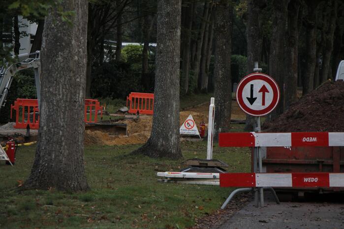 Gasleiding geraakt bij graafwerkzaamheden