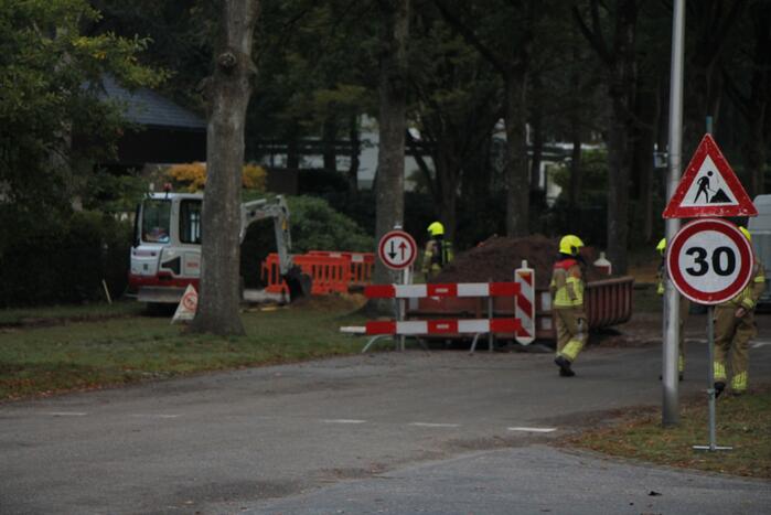 Gasleiding geraakt bij graafwerkzaamheden