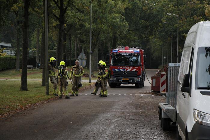 Gasleiding geraakt bij graafwerkzaamheden