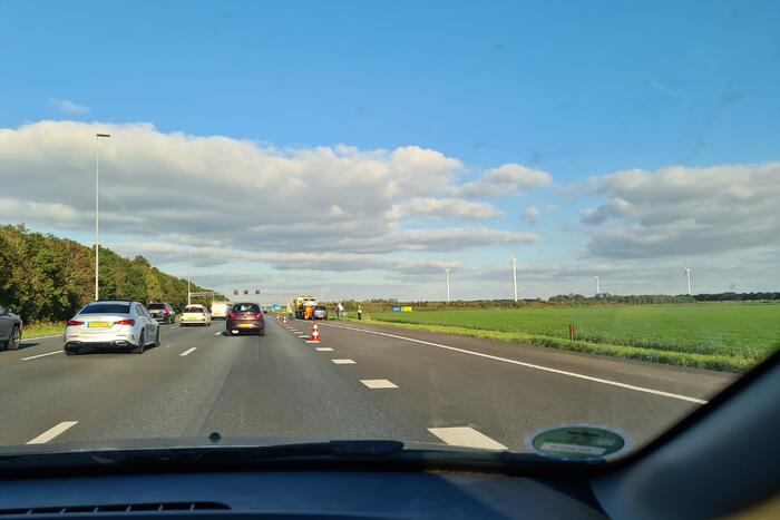Ongeval tussen twee voertuigen op snelweg