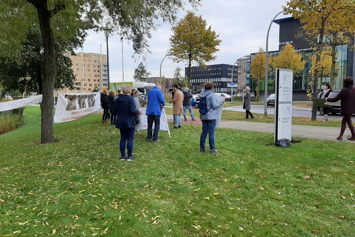 Demonstratie tegen slachten konikpaarden en heckrunderen Oostvaarderplassen
