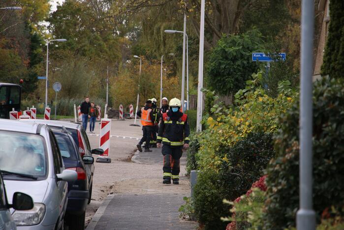 Gaslek ontstaan door graafwerkzaamheden