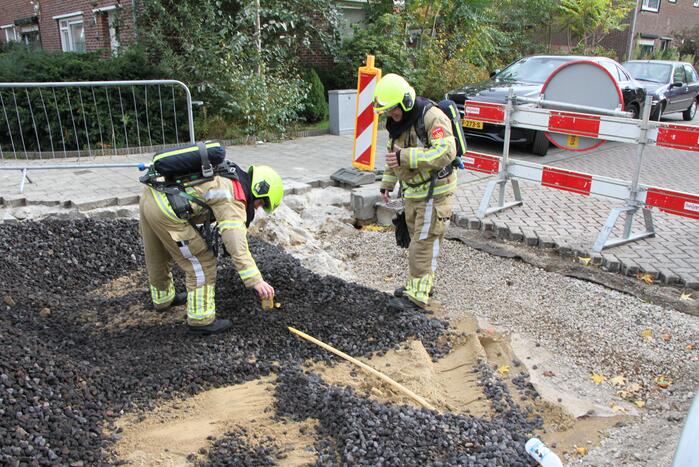Gasleiding doormidden getrokken bij werkzaamheden