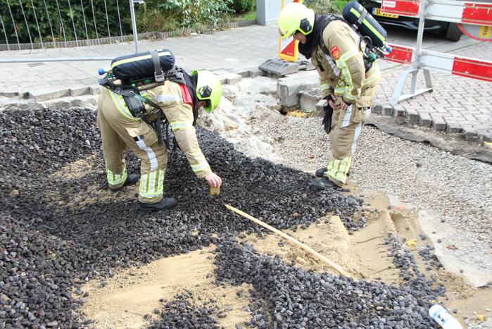 Gasleiding doormidden getrokken bij werkzaamheden