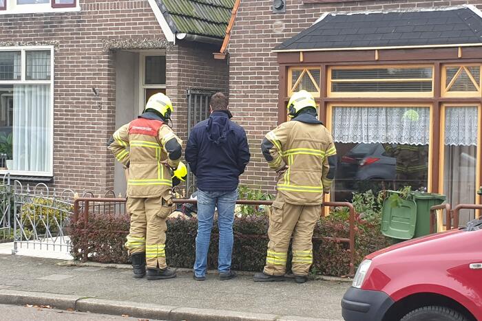 Gaslek in voortuin van woning