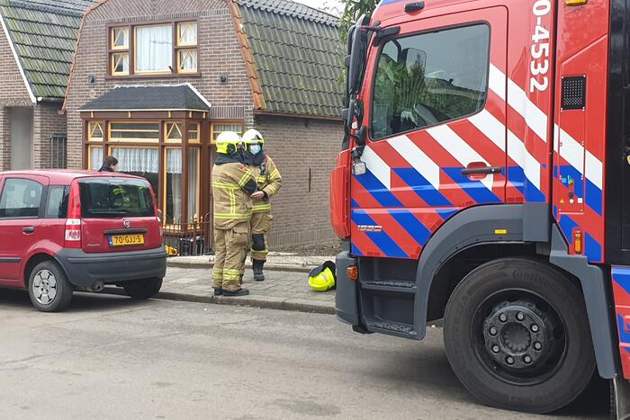 Gaslek in voortuin van woning