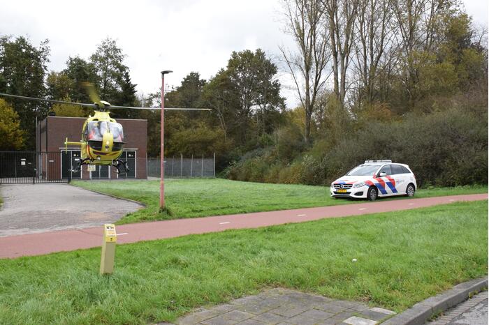 Traumahelikopter landt voor eenzijdig ongeval met motorrijder