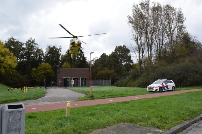 Traumahelikopter landt voor eenzijdig ongeval met motorrijder