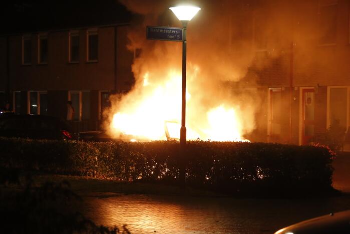 Geparkeerde auto gaat in vlammen op