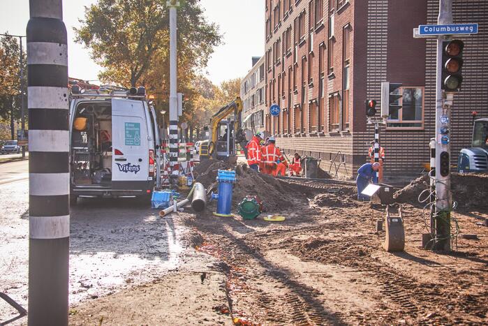 Waterleiding geraakt bij graafwerkzaamheden in Kruiskamp